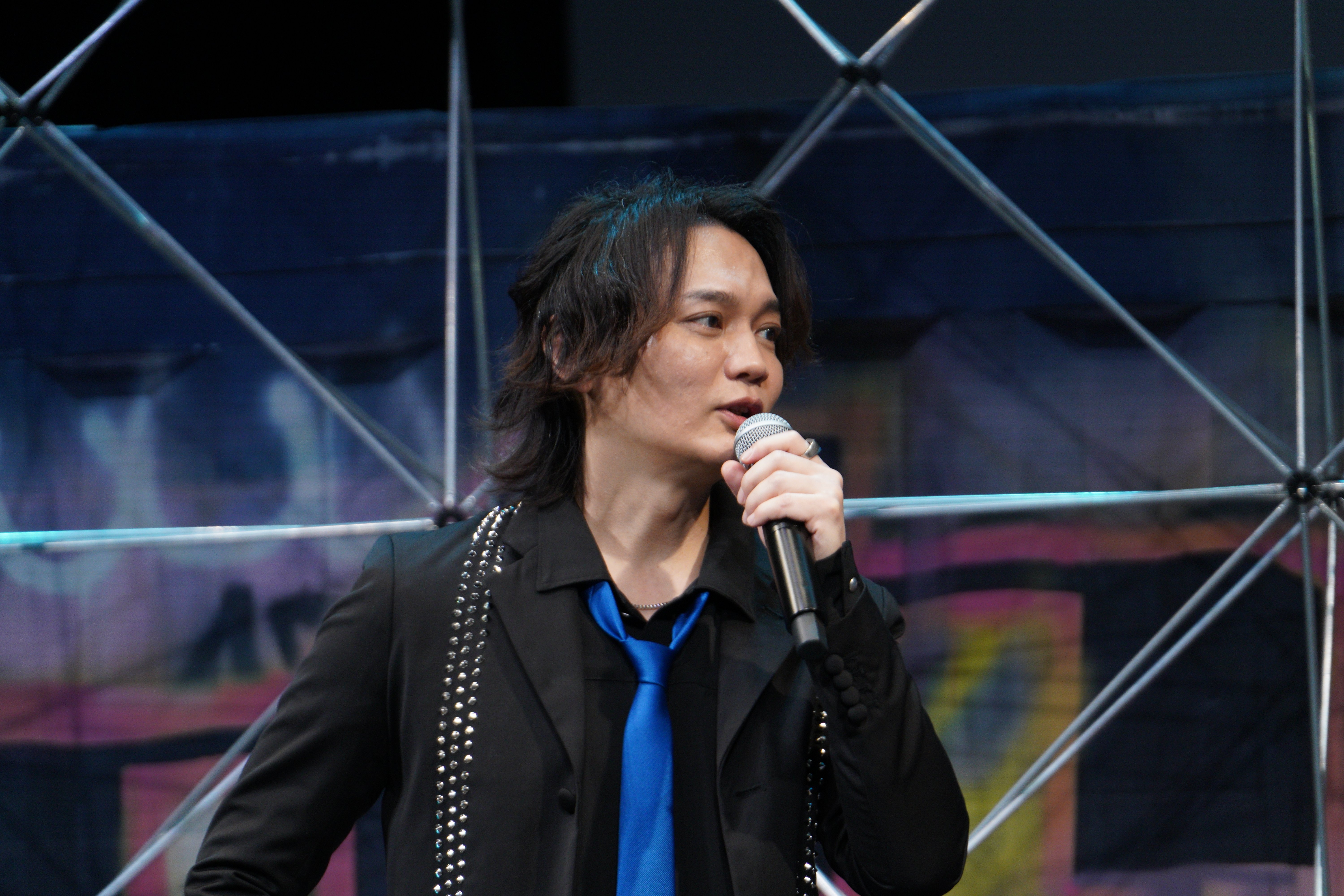 花旅楽団　スカジャン 浅沼晋太郎　碧棺左馬刻 碧棺左馬刻、#浅沼晋太郎 さん #抱きつき髑髏 の革ジャンお似合いです