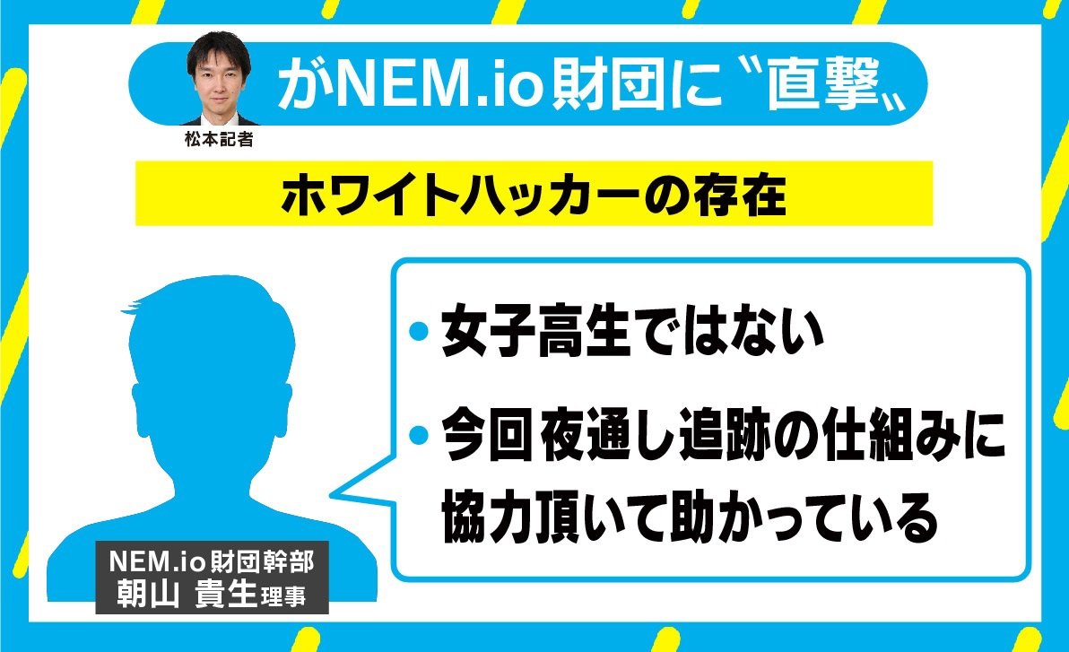 写真・画像】NEM.io財団幹部に直撃「犯人は盗難した大部分を保有」、JKホワイトハッカー“みなりん*”の正体も判明 4枚目 | 国内 | ABEMA  TIMES | アベマタイムズ
