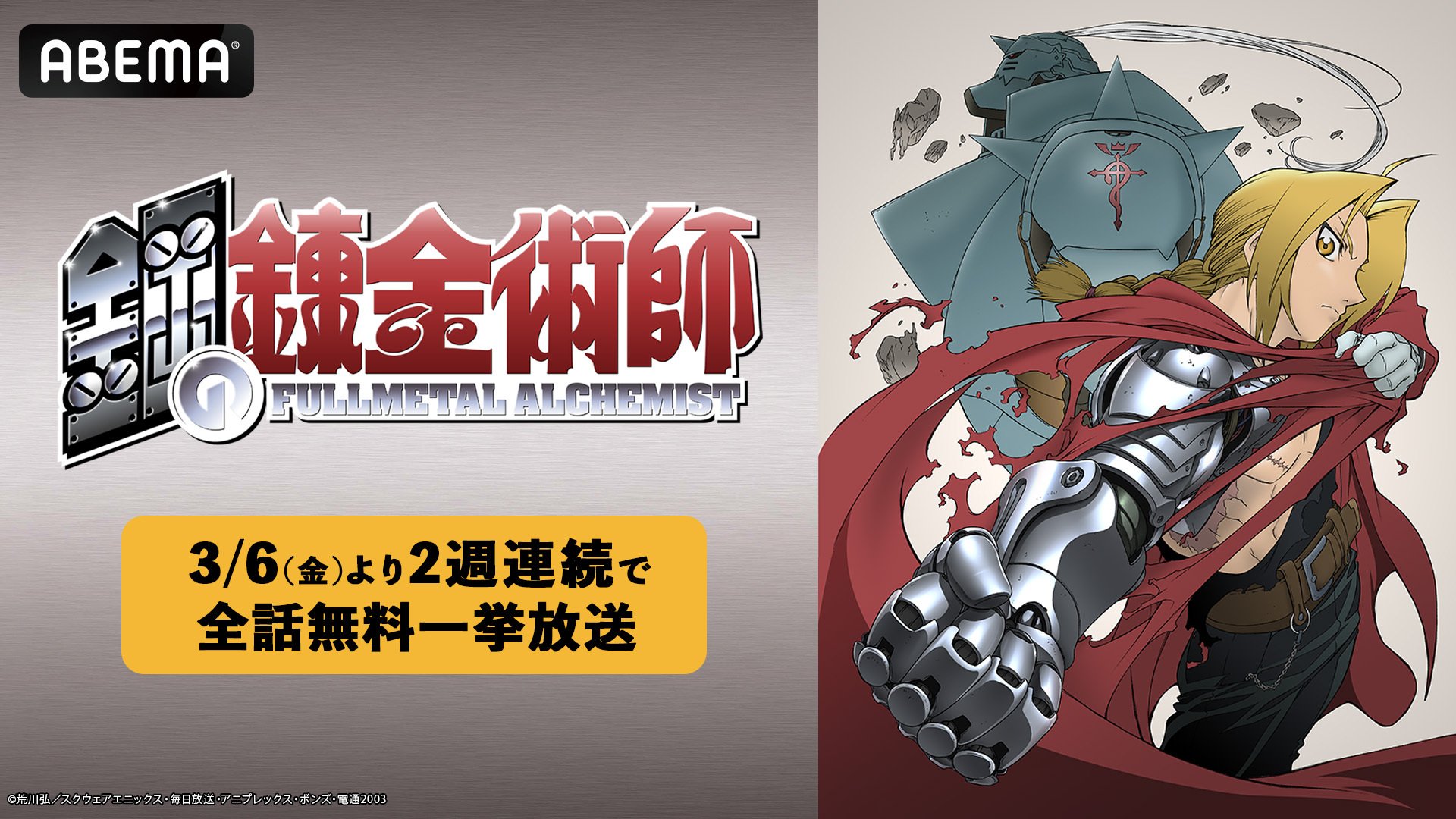 写真・画像】アニメ『鋼の錬金術師』シリーズの2週連続一挙放送が決定