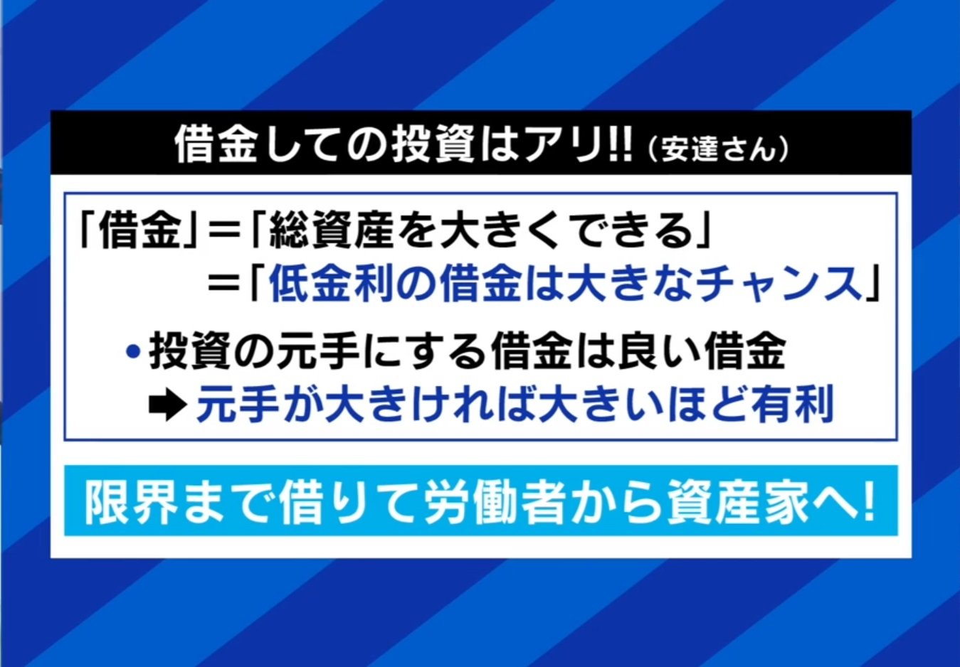 写真・画像】借金してまで投資はアリ？専門家に聞く「いい借金」3つの条件「よくわからないのに儲かりそうと突っ込むと破滅する」 3枚目 | 国内 |  ABEMA TIMES | アベマタイムズ